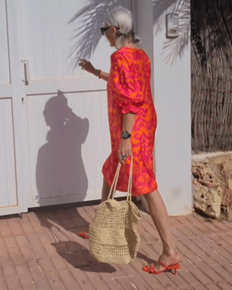 Robe Femme Bohème Imprimée - Marine