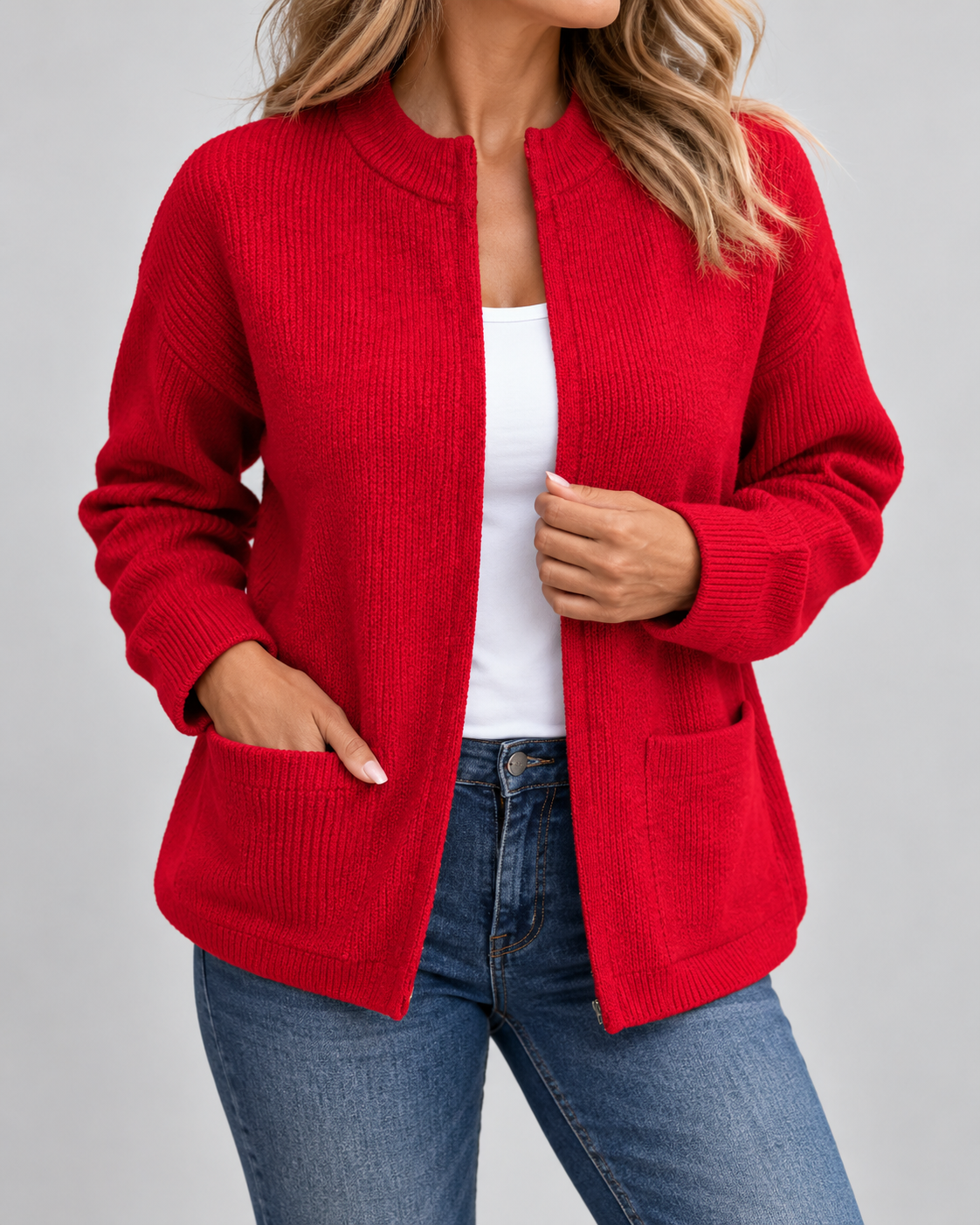 Isabelle - Cardigan Élégant Zippé Oversize