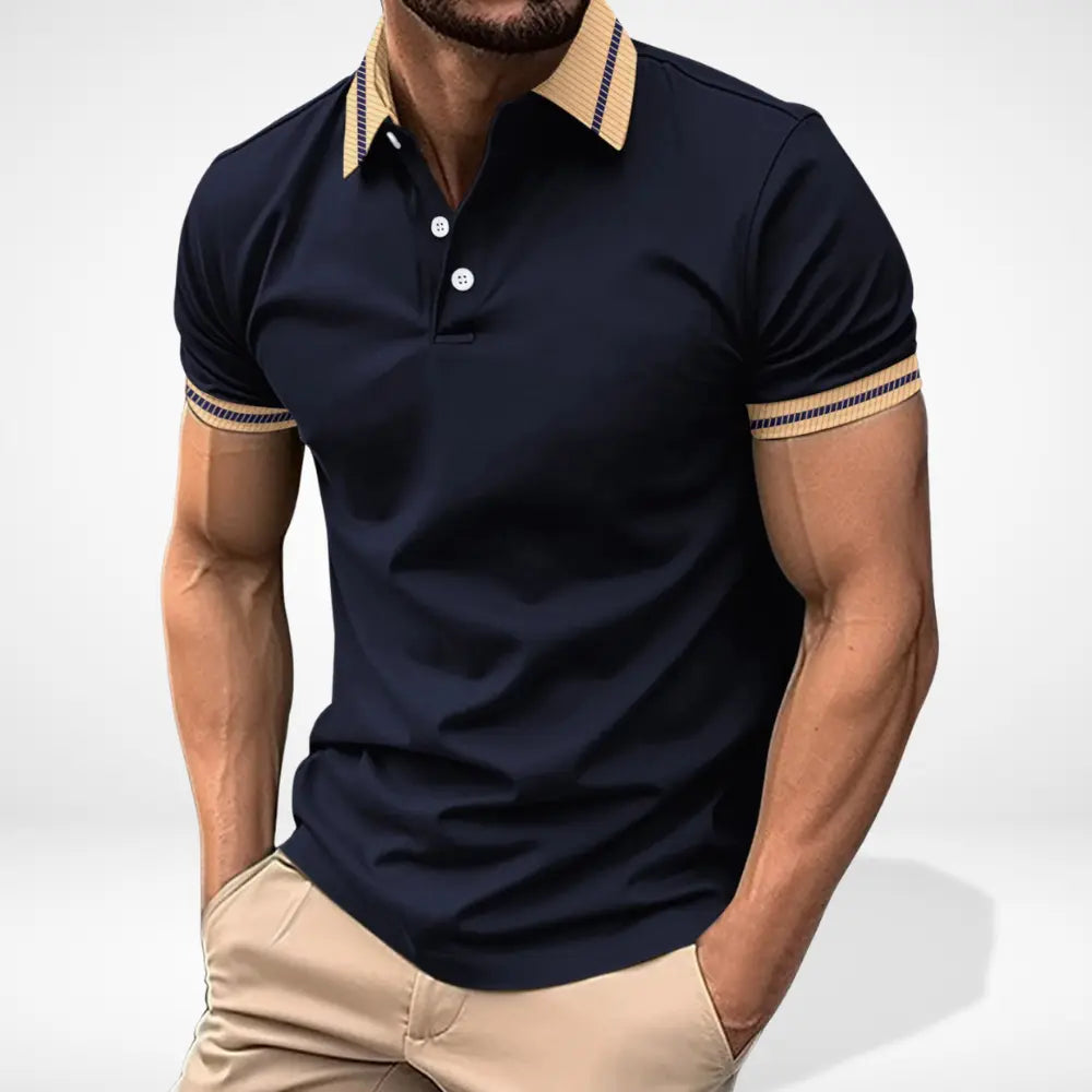Enzo - Polo Manches Courtes Col Contrasté Homme