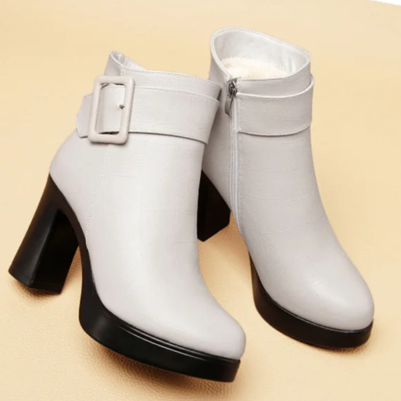 Élise - Bottes "fleslaarzen" avec semelle haute et motif à fenêtre pour un style unique