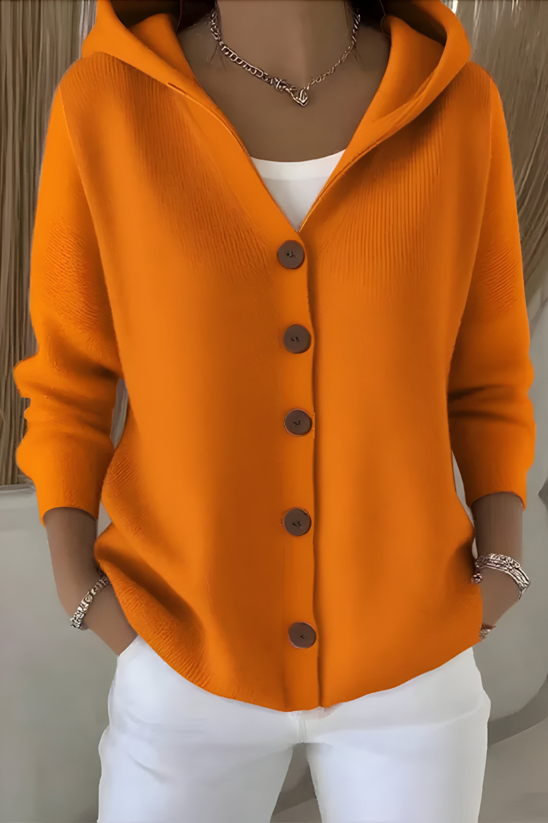 Marguerite - Cardigan Chic Boutonné à Capuche
