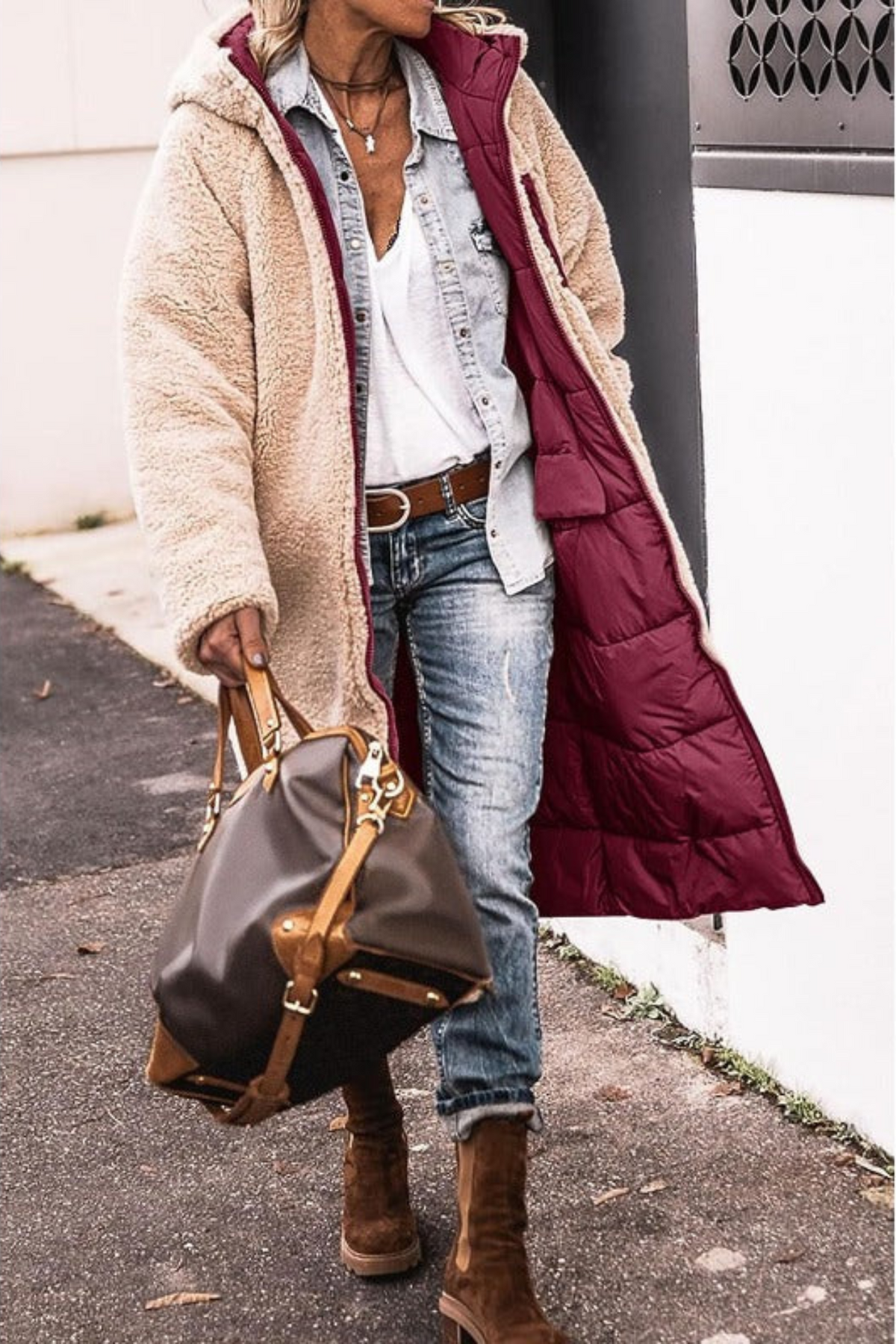 Virginie | Doudoune Chic Teddy Réversible