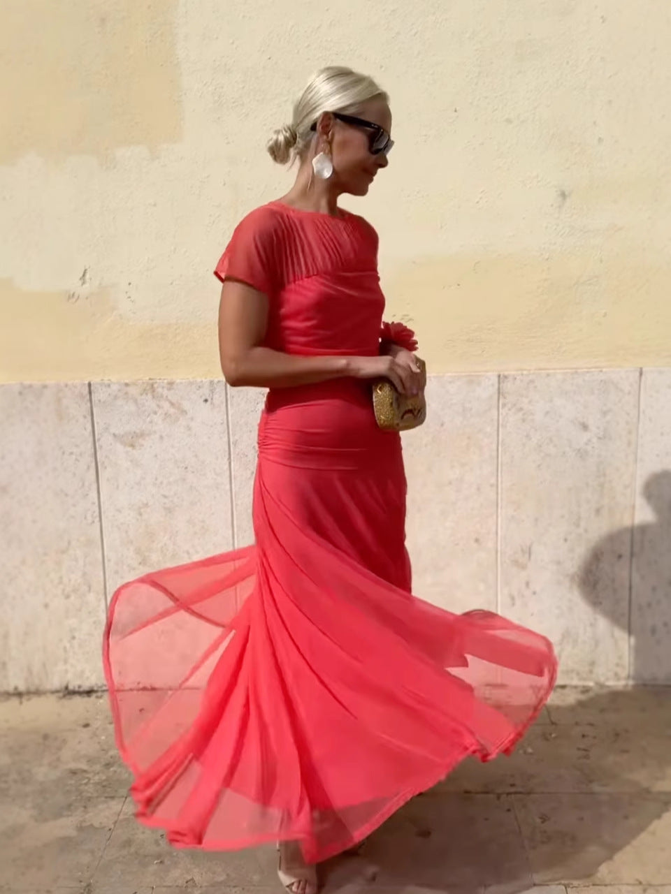 Robe Longue Femme en Mousseline Élégante - Delphine
