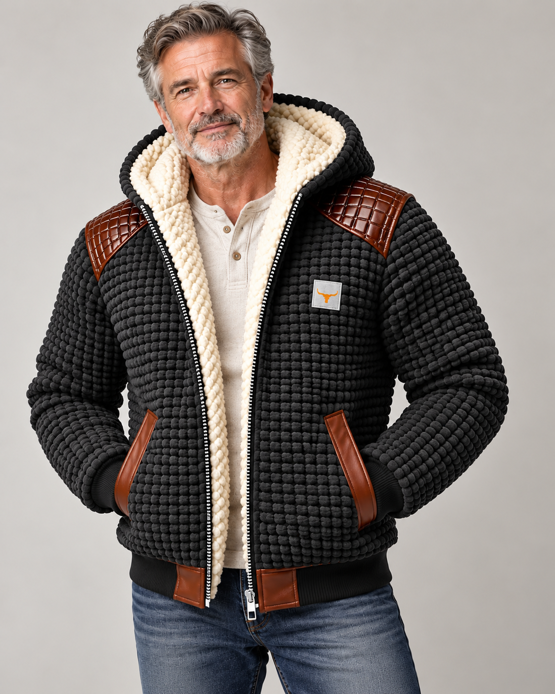Thierry - Veste Chic Maille Teddy à Capuche