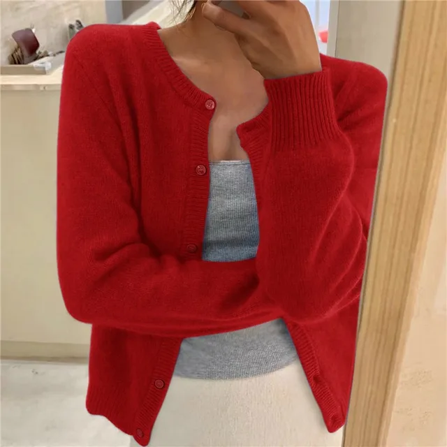 Camille - Gilet Élégant Maille Fine Boutonné