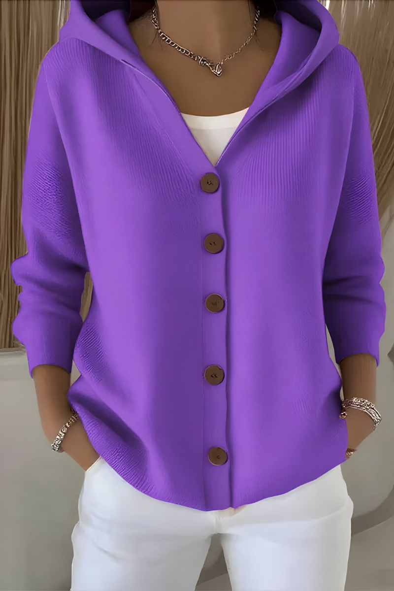 Marguerite - Cardigan Chic Boutonné à Capuche