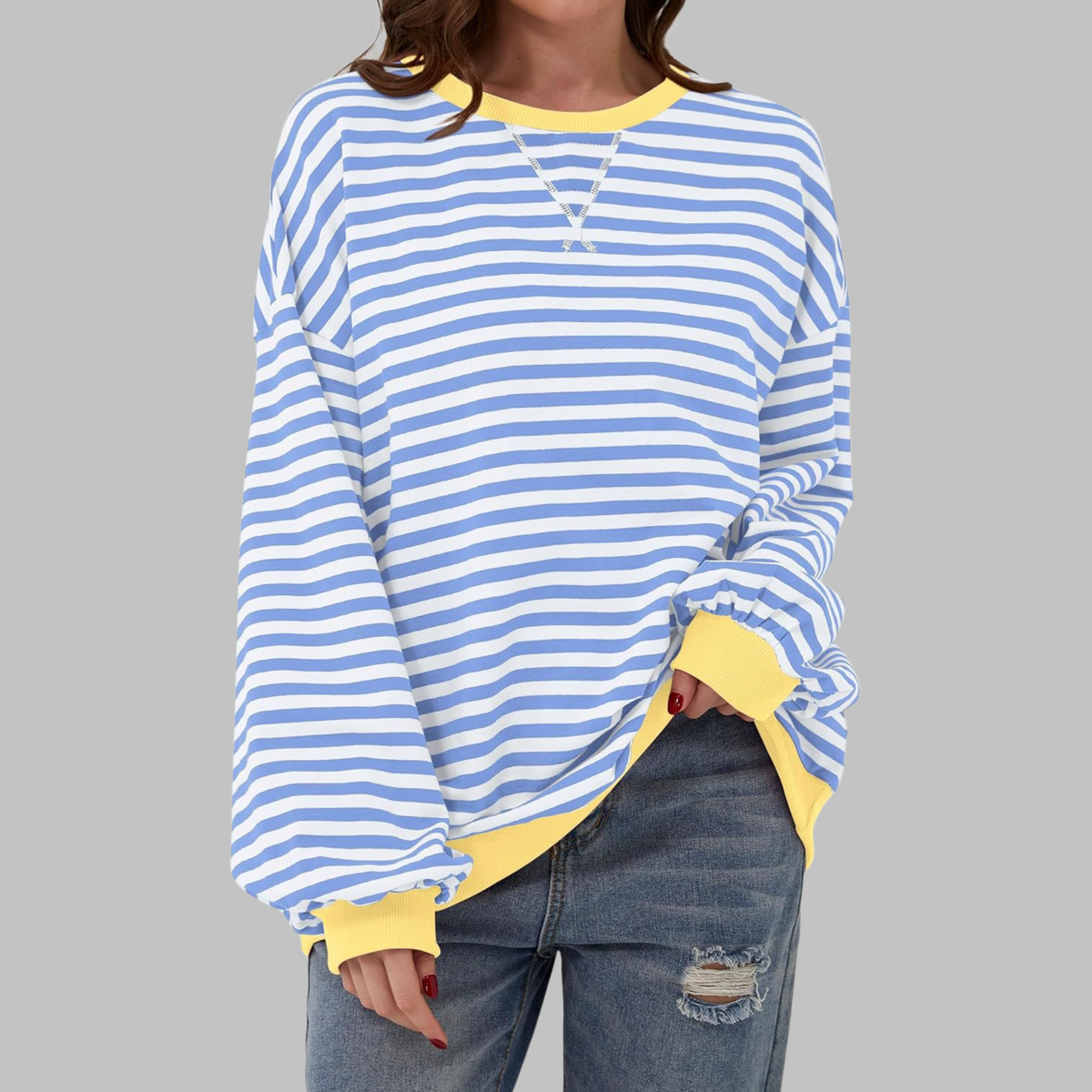 Priya - Pull Chic Rayé Col Rond