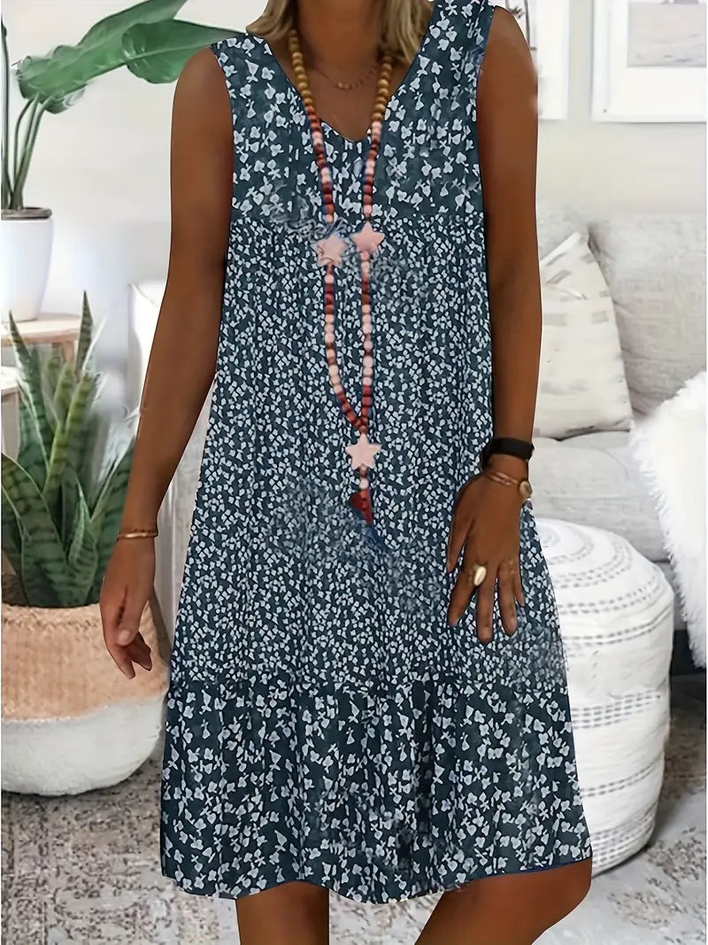 Robe d'Été Femme Fleurie Sans Manches - Chloé
