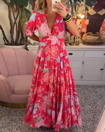 Julie - Robe Maxi Femme Fleurie