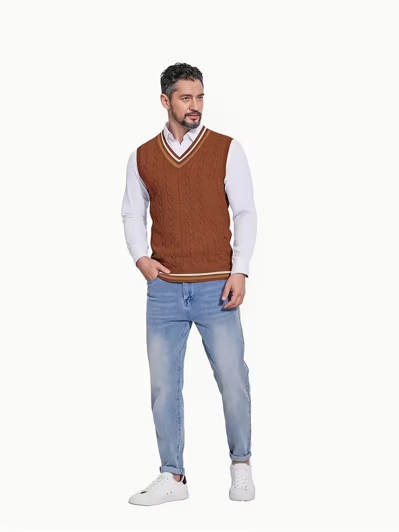 Sébastien - Pull Classique Torsadé Sans Manches