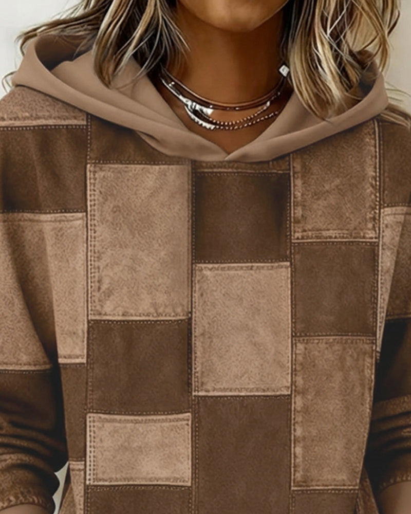 Chloé - Sweat à Capuche Chic Imprimé Patchwork