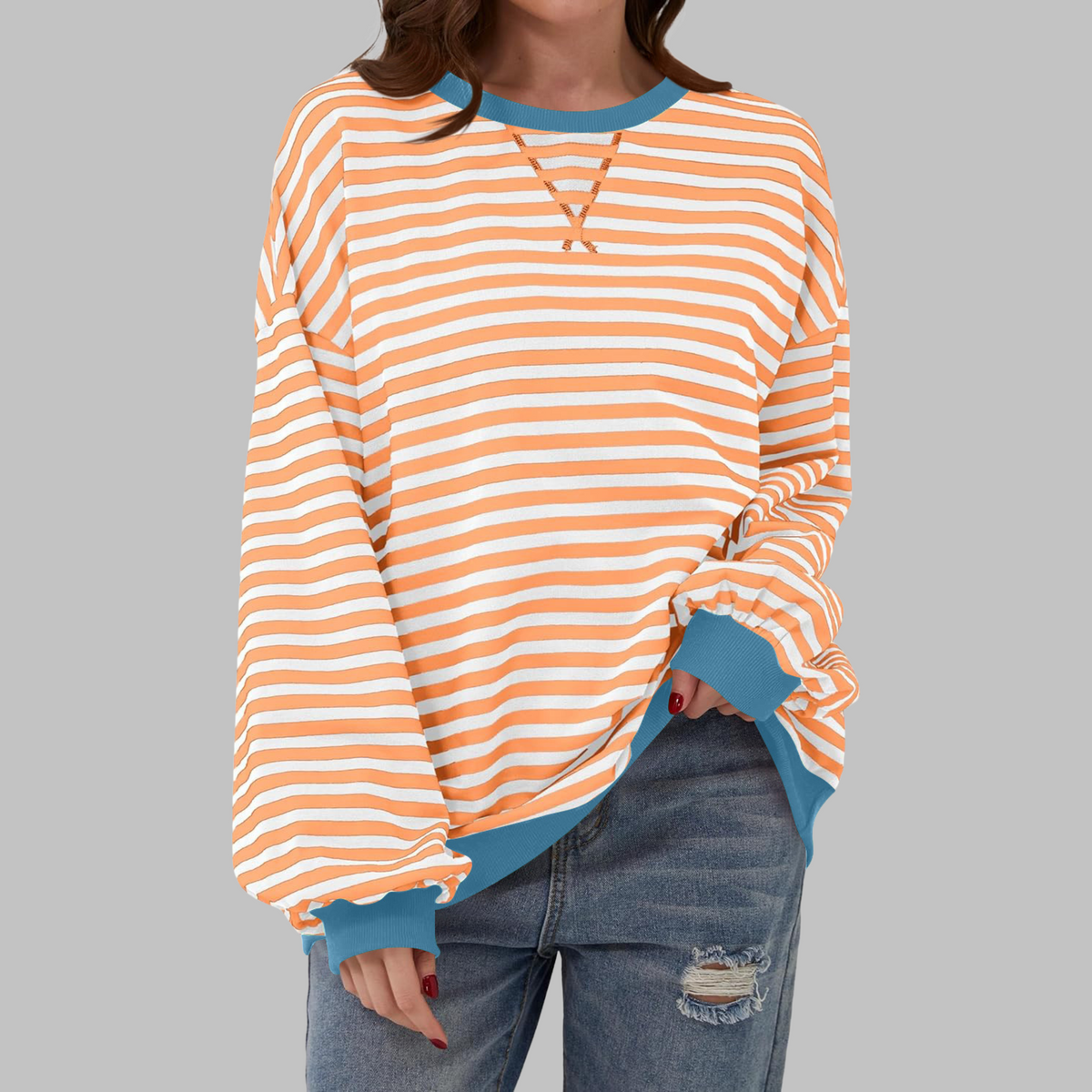 Priya - Pull Chic Rayé Col Rond