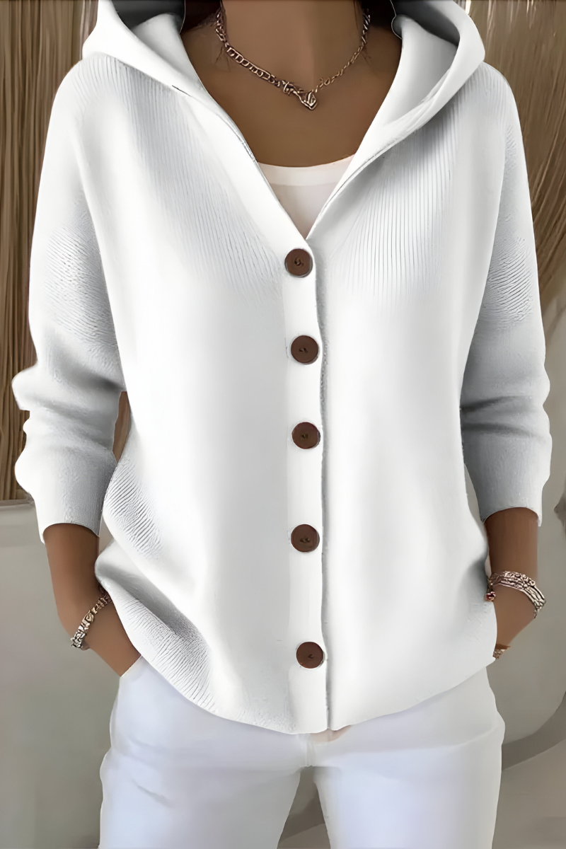 Marguerite - Cardigan Chic Boutonné à Capuche