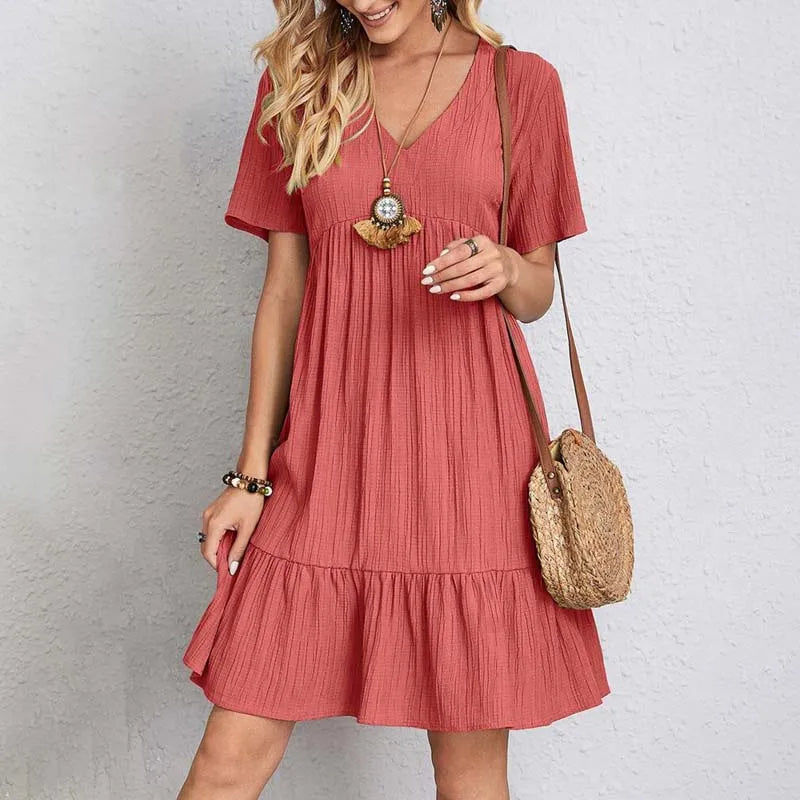 Robe Courte Femme à Volants Bohème - Céline