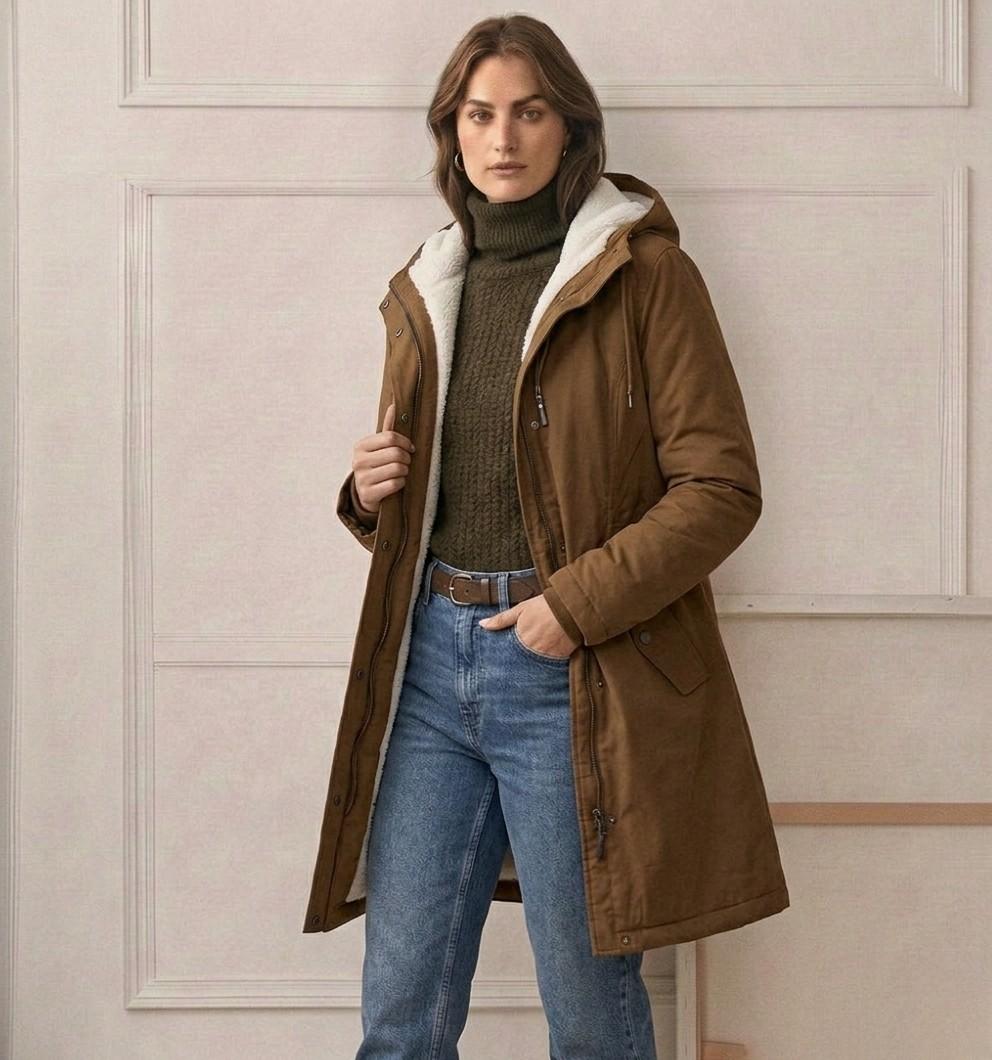 Claire | Parka Élégante Longue Doublée Polaire