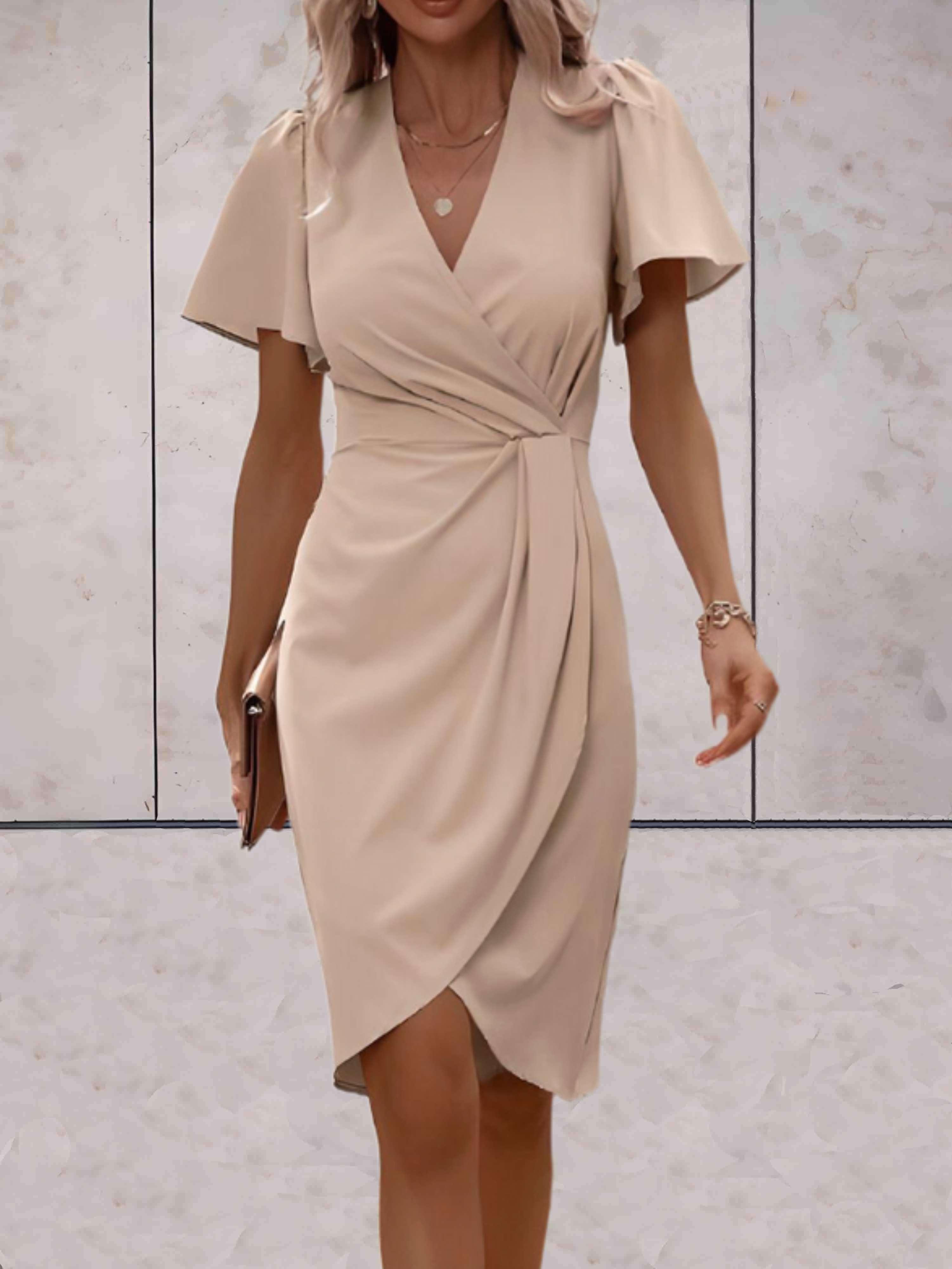 Caroline - Robe Midi Portefeuille Élégante