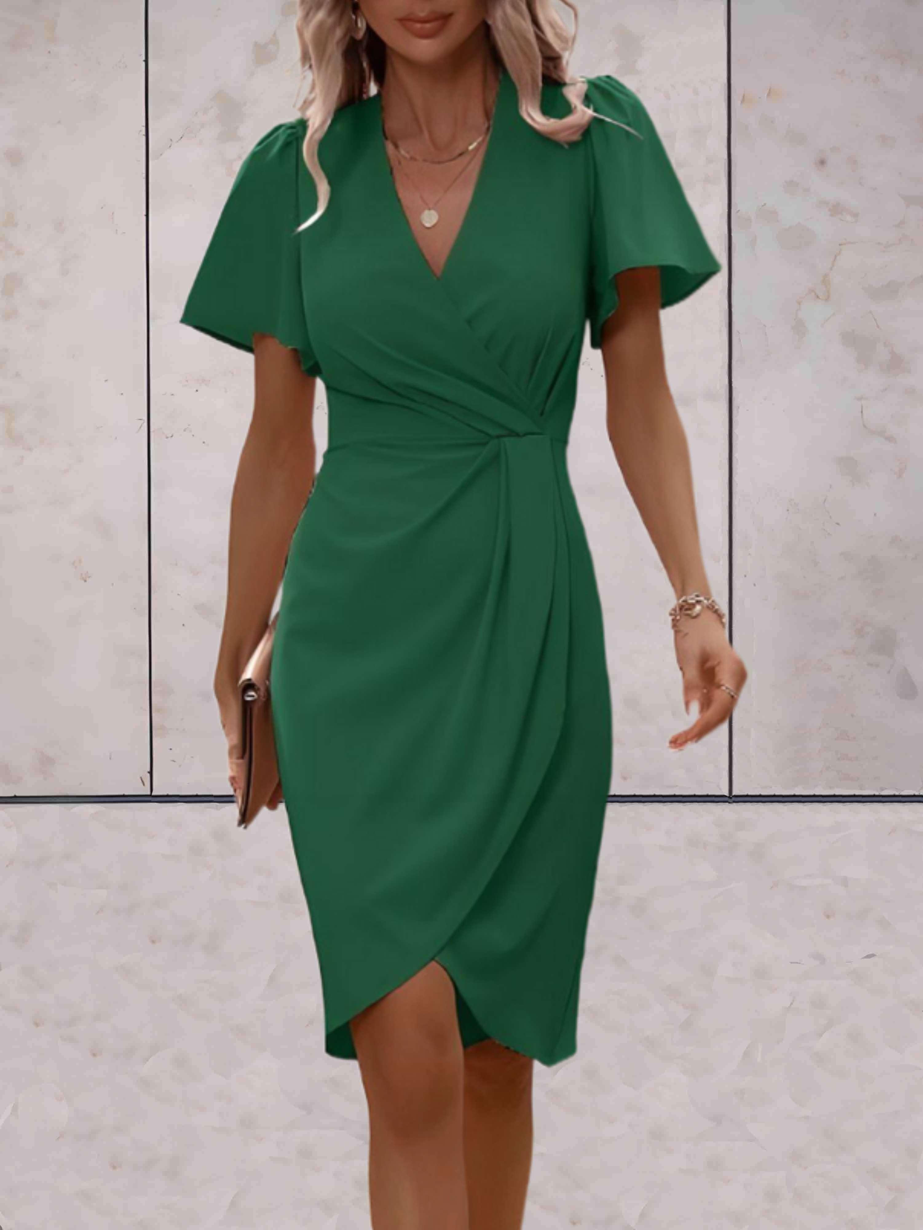 Caroline - Robe Midi Portefeuille Élégante