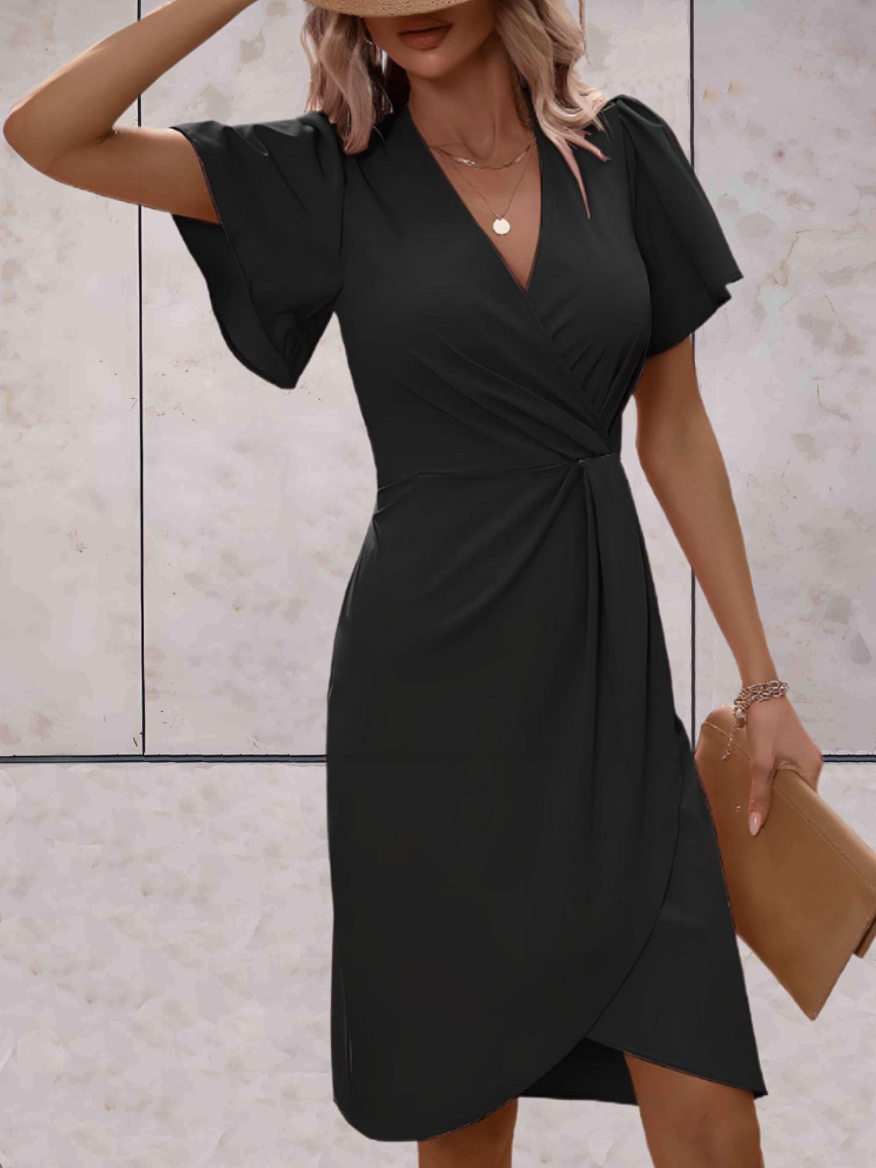 Caroline - Robe Midi Portefeuille Élégante