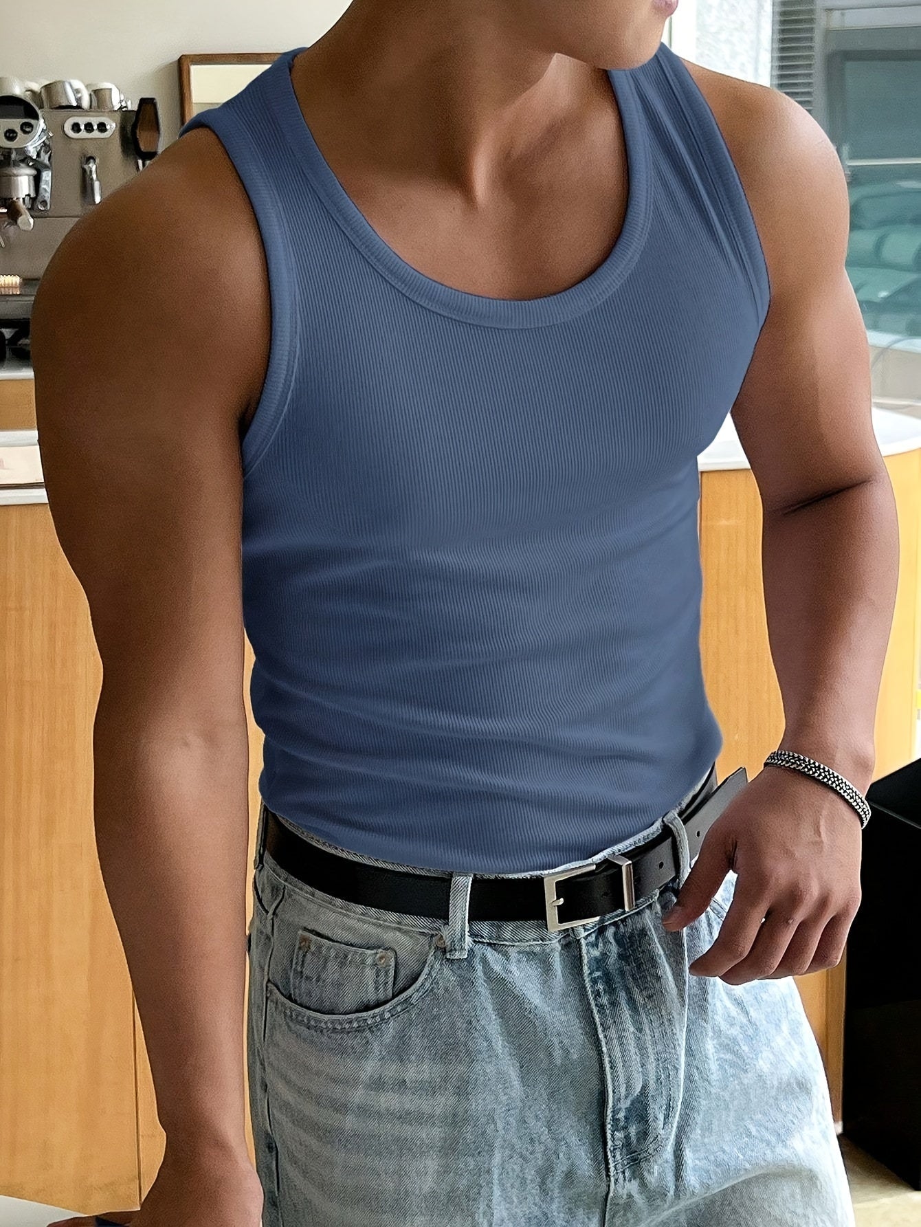 Débardeur Homme Côtelé En Coton Slim Fit - Enzo