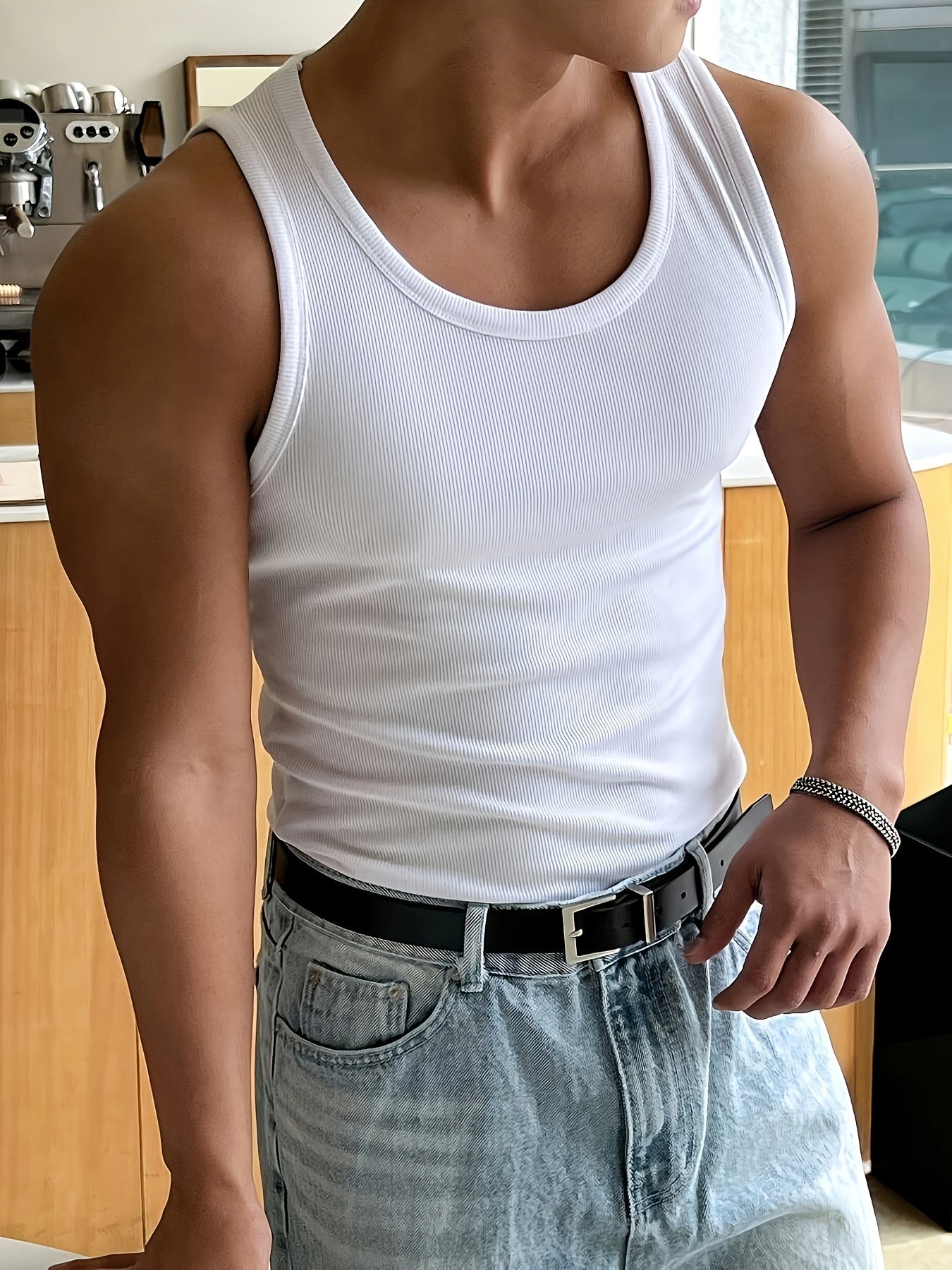 Débardeur Homme Côtelé En Coton Slim Fit - Enzo