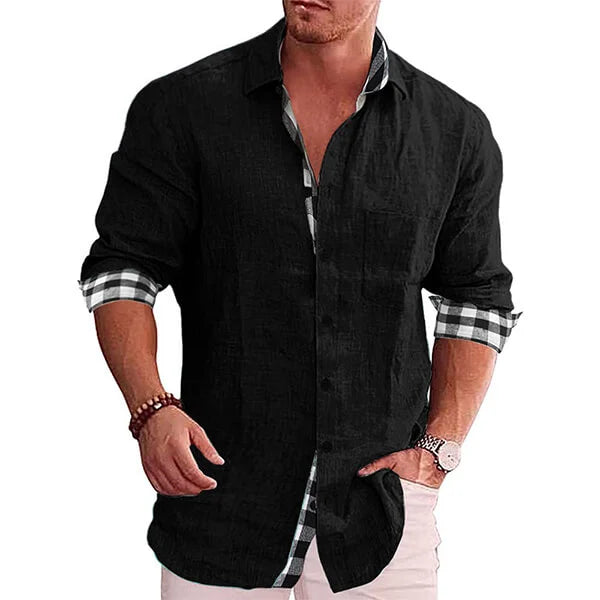 Lucas - Chemise Lin Élégante Manches Longues Homme
