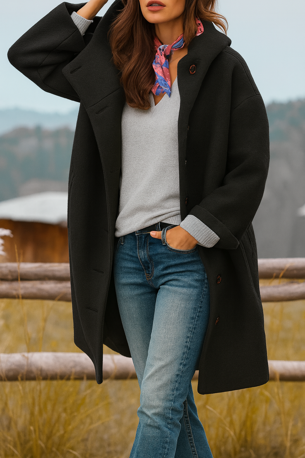 Florence | Manteau Féminin Long à Capuche