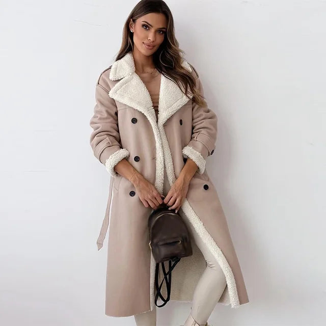 Pascale - Manteau Chic Long en Cuir
