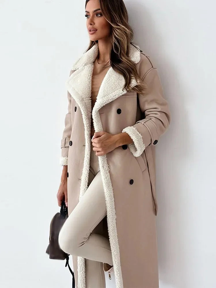 Pascale - Manteau Chic Long en Cuir
