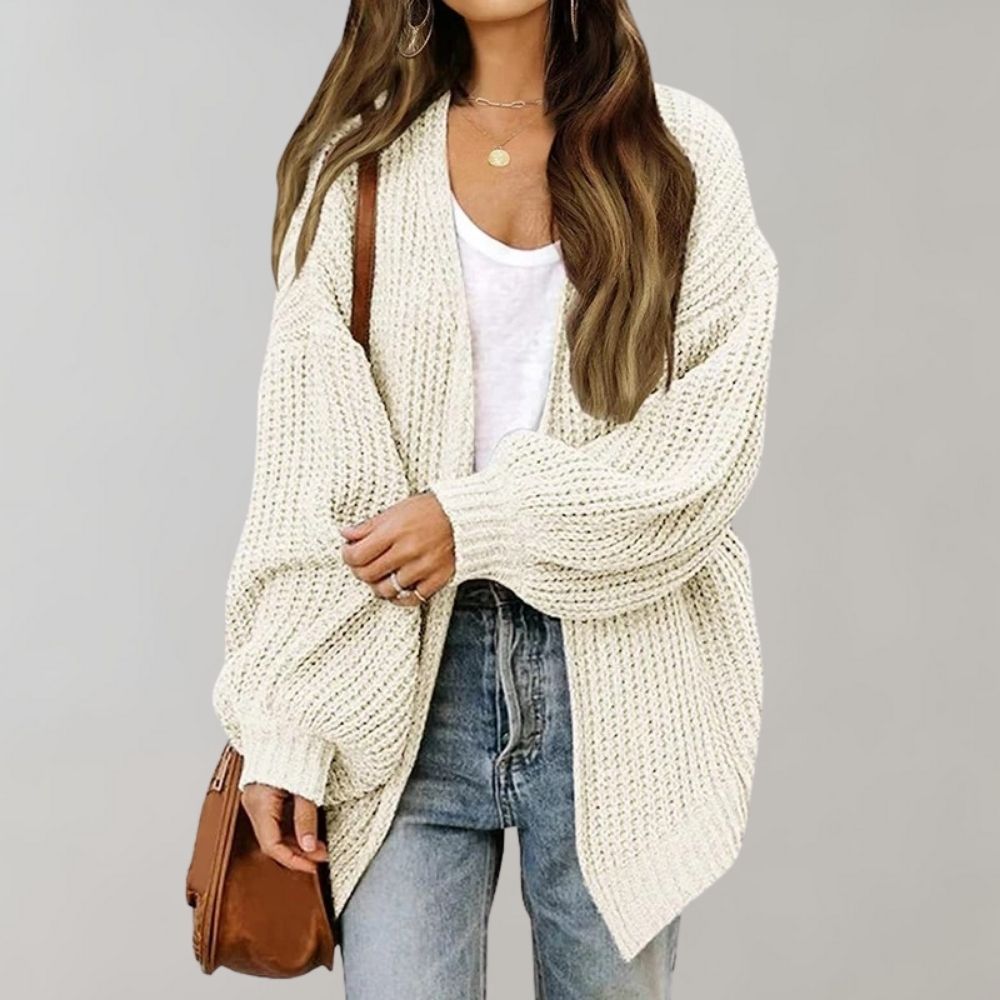 Delphine - Cardigan Élégant Oversize Grosse Maille
