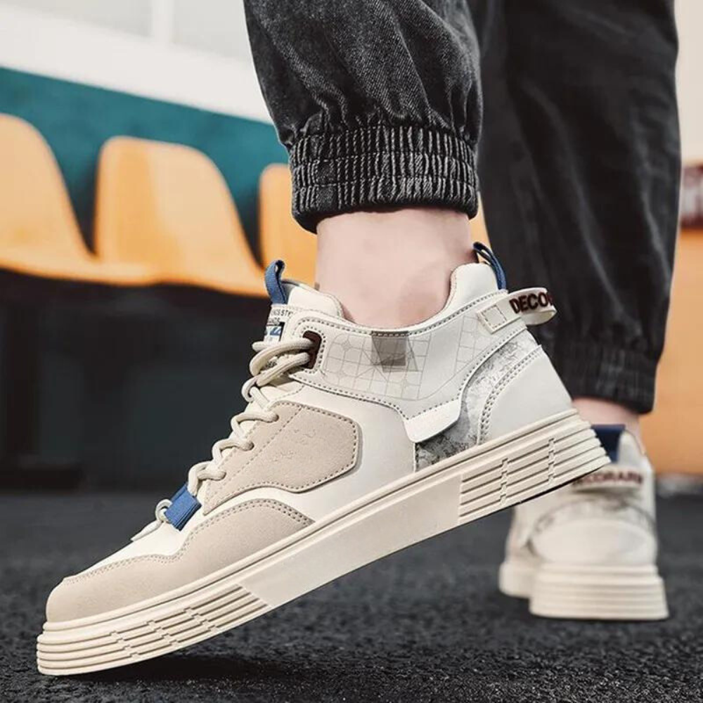 Sneakers pour hommes - Cuir de haute qualité - Élégant et confortable - Noir-2
