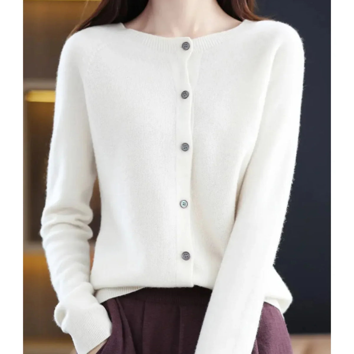 Delphine - Gilet Élégant Maille Boutonné