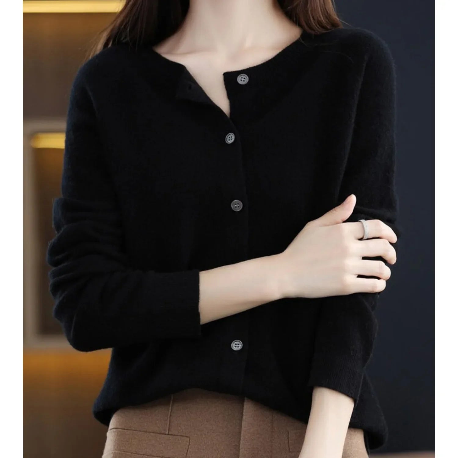 Delphine - Gilet Élégant Maille Boutonné