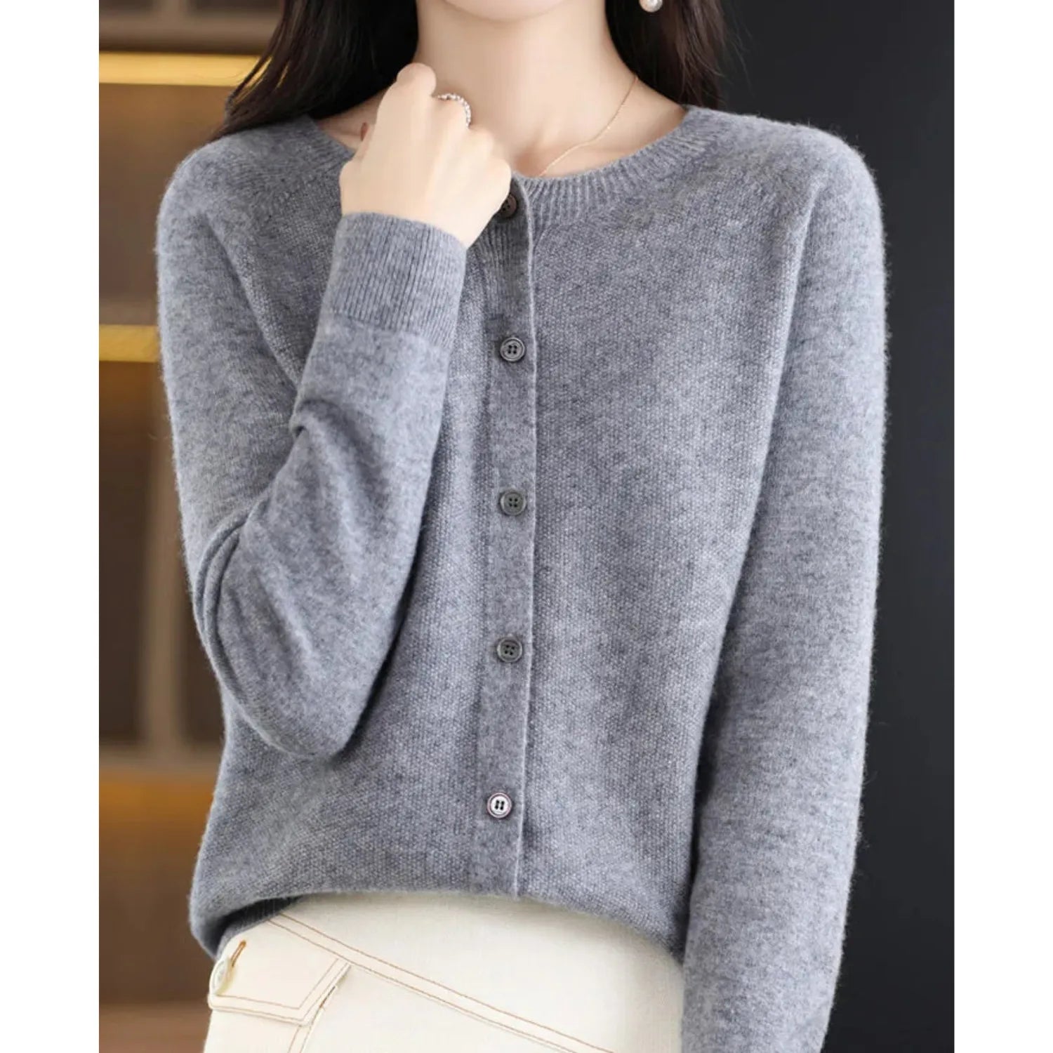 Delphine - Gilet Élégant Maille Boutonné