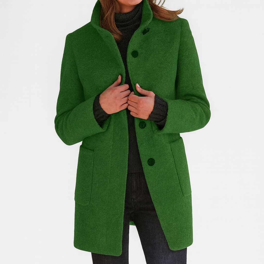 Anne | Manteau Chic Laine Col Montant