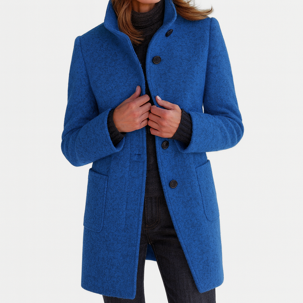 Anne | Manteau Chic Laine Col Montant