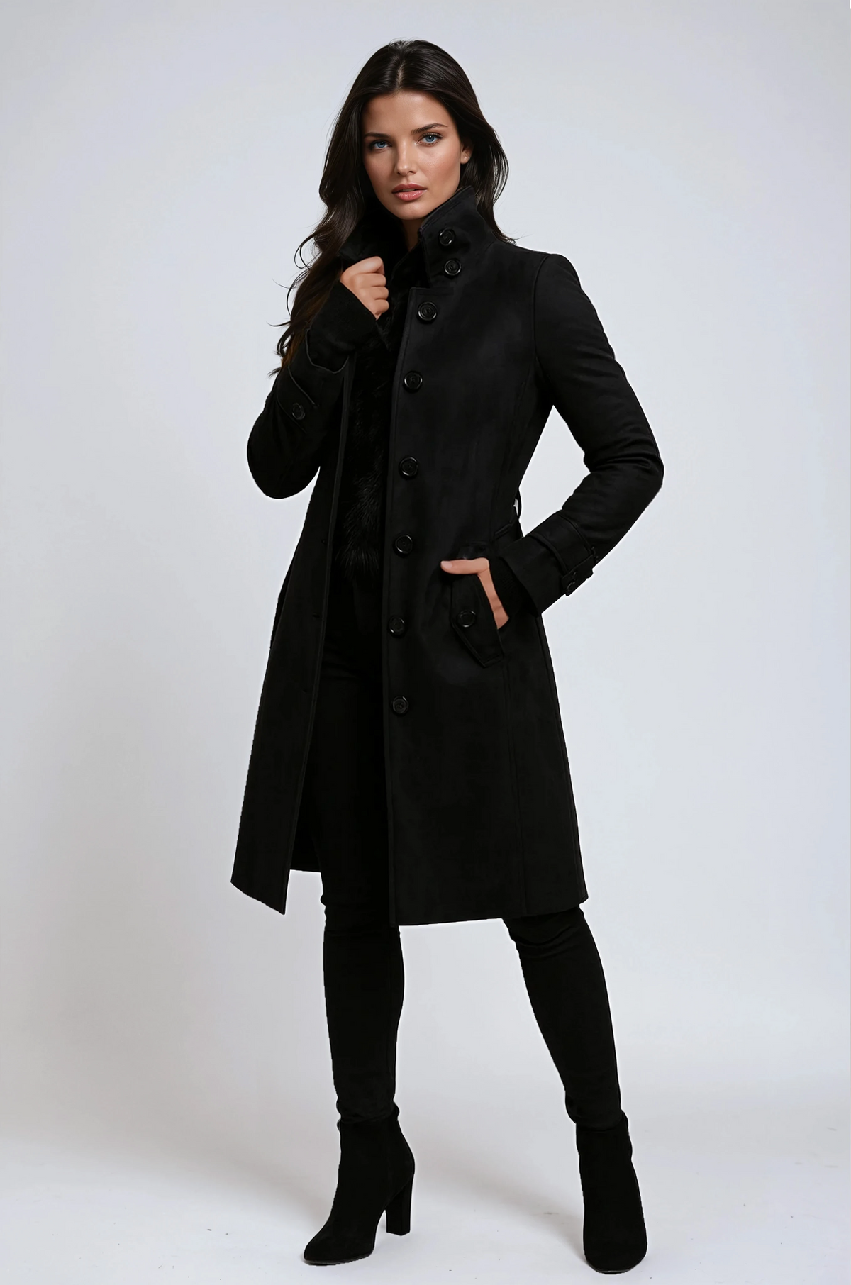 Aurélie | Manteau Élégant Long Ceinturé