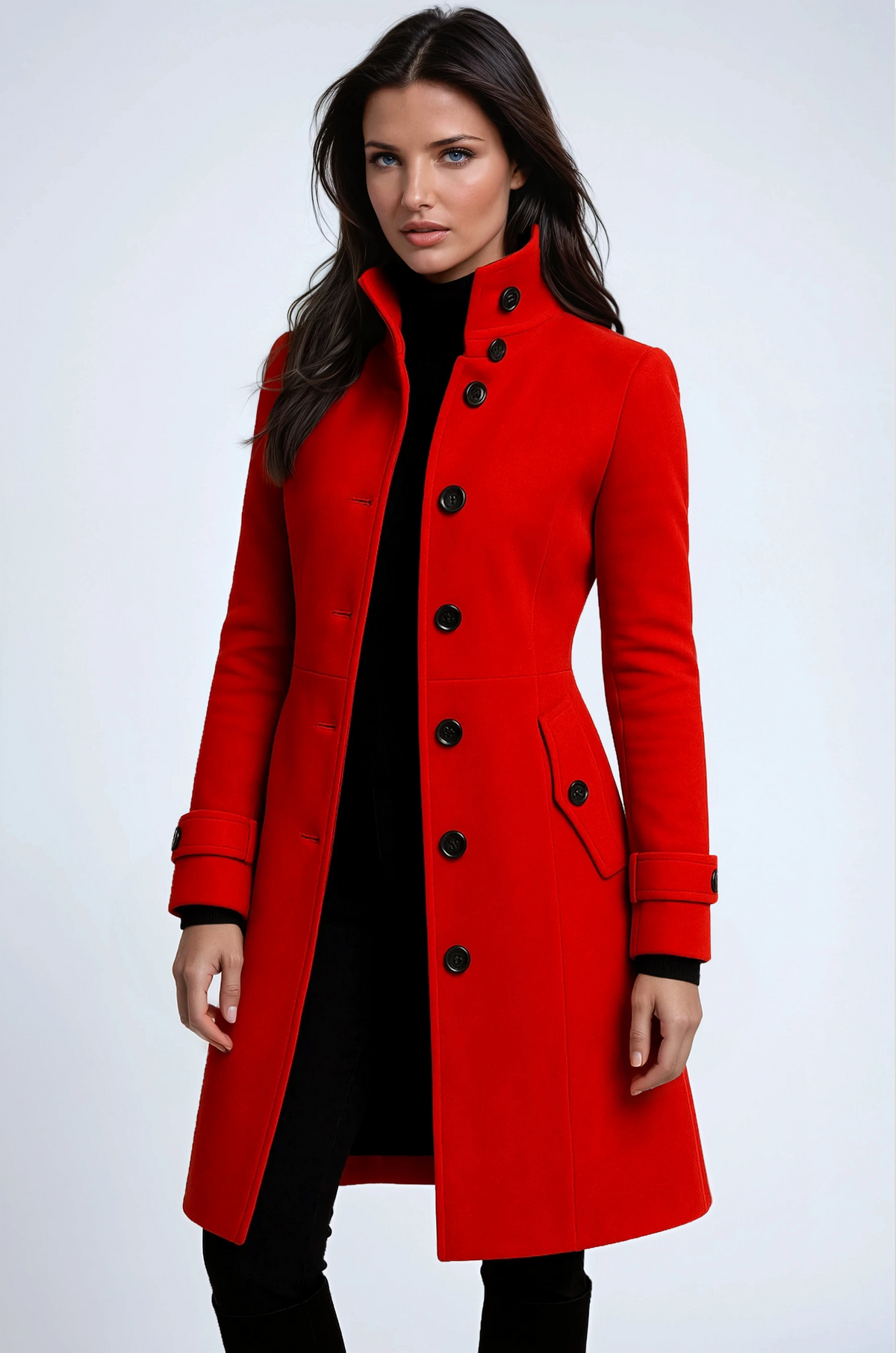 Aurélie | Manteau Élégant Long Ceinturé