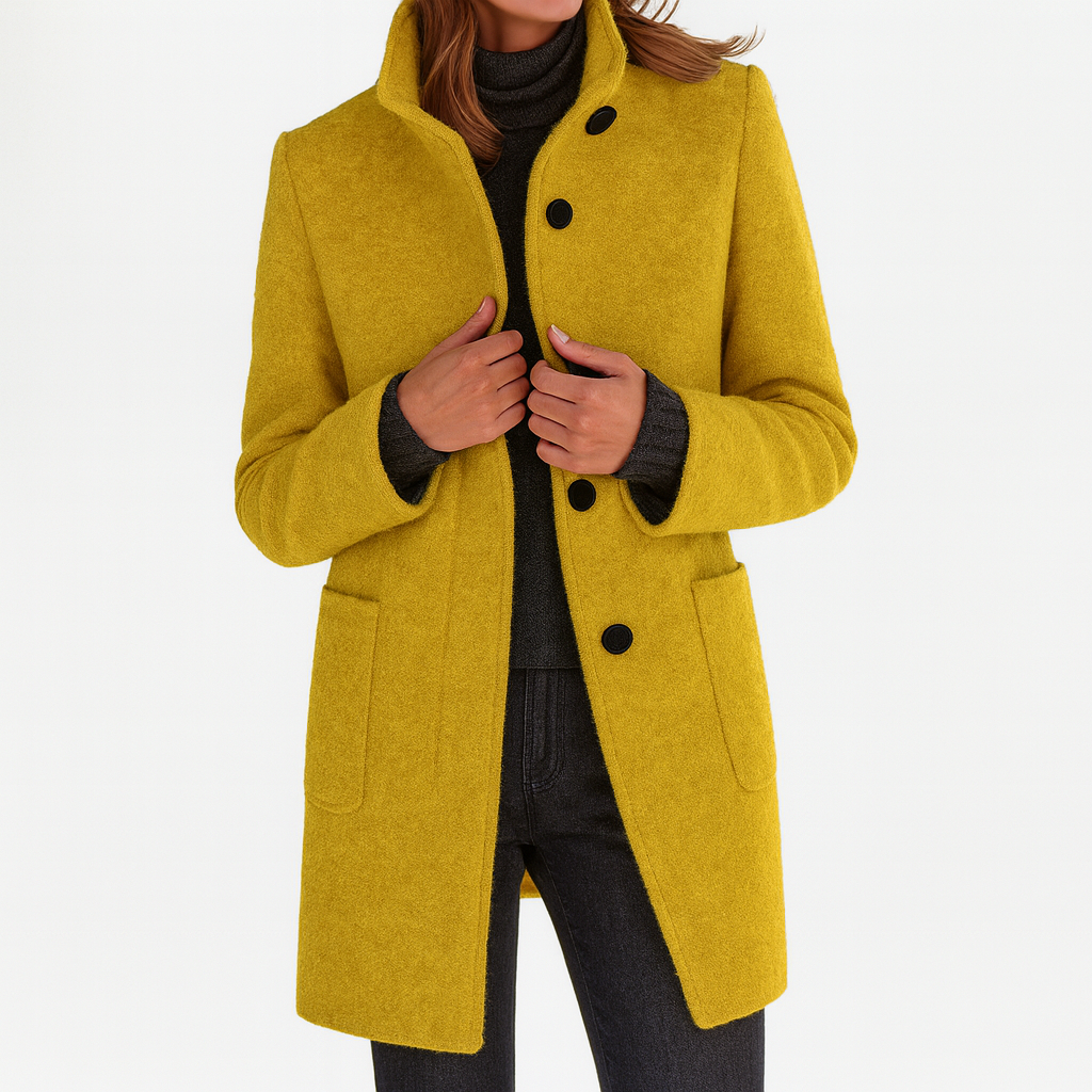 Anne | Manteau Chic Laine Col Montant