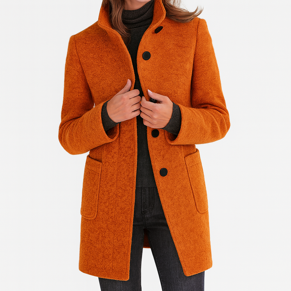 Anne | Manteau Chic Laine Col Montant