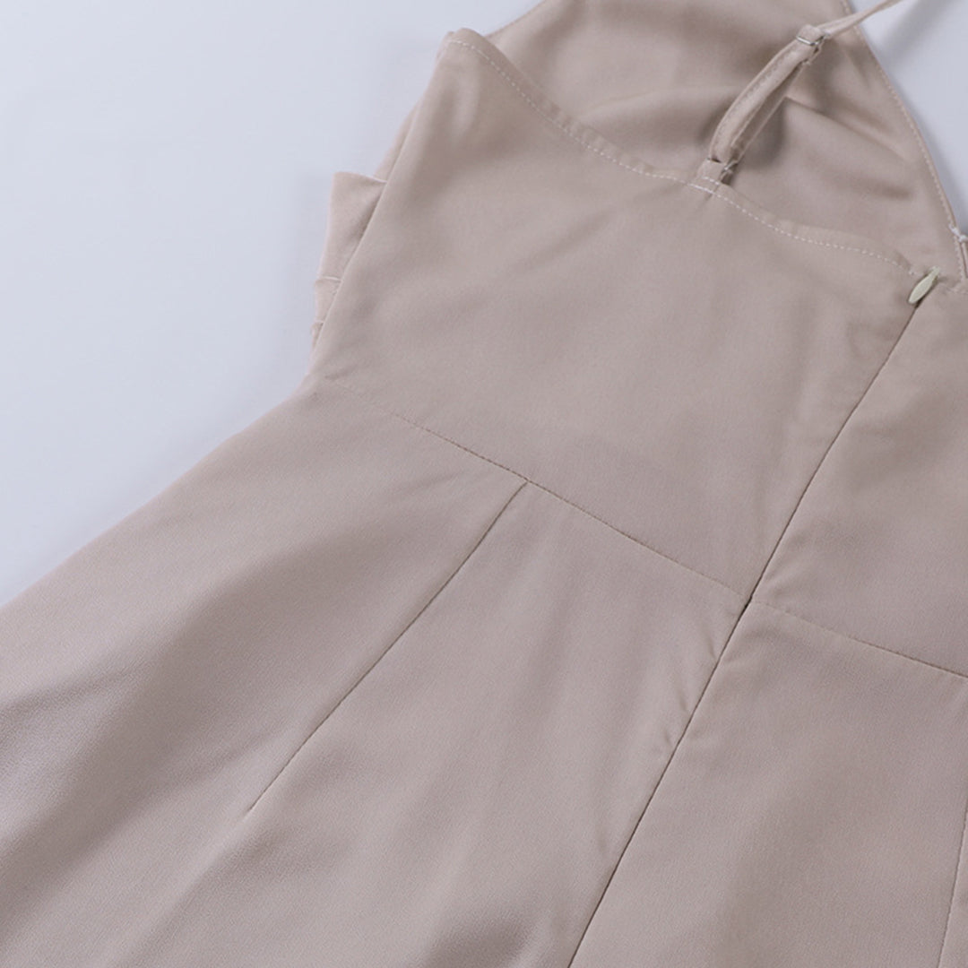 Capucine - Robe Longue Satin Fendue Sexy Femme