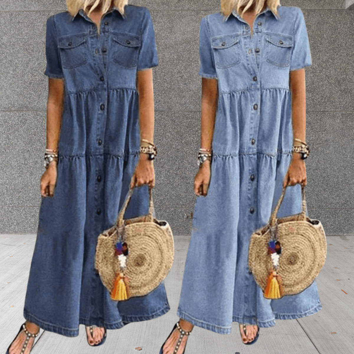 Sophie - Robe Maxi en Jean d'Été