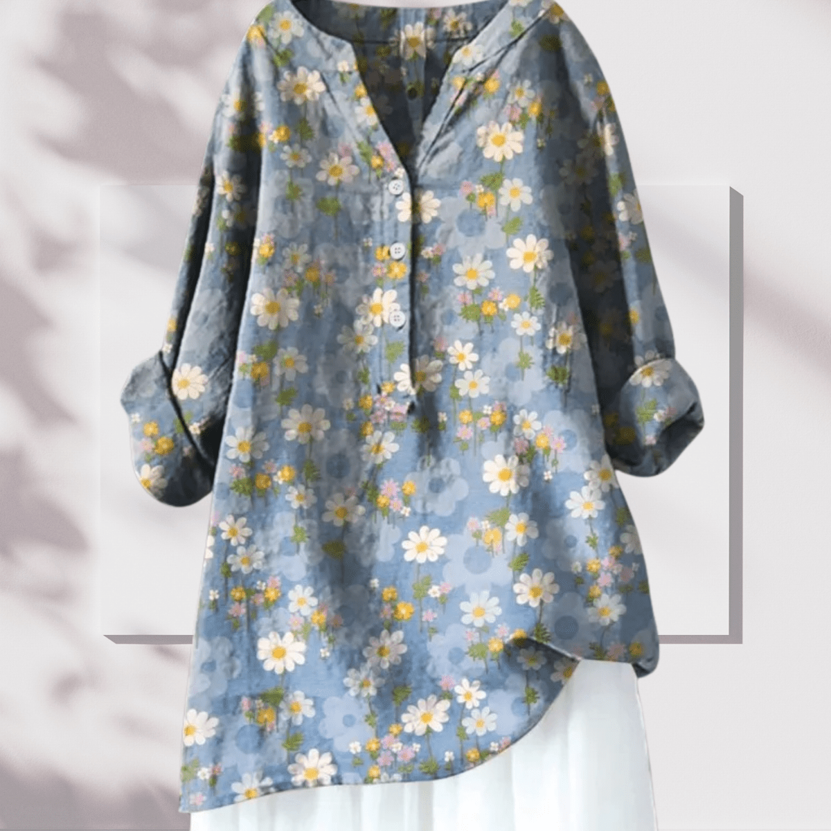 Chloé - Tunique Lin Élégante Imprimé Floral Femme