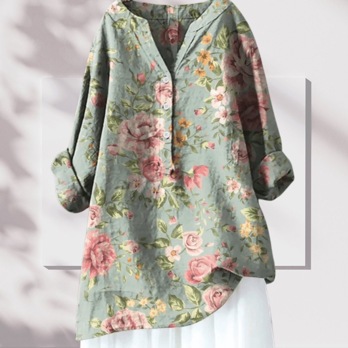 Chloé - Tunique Lin Élégante Imprimé Floral Femme