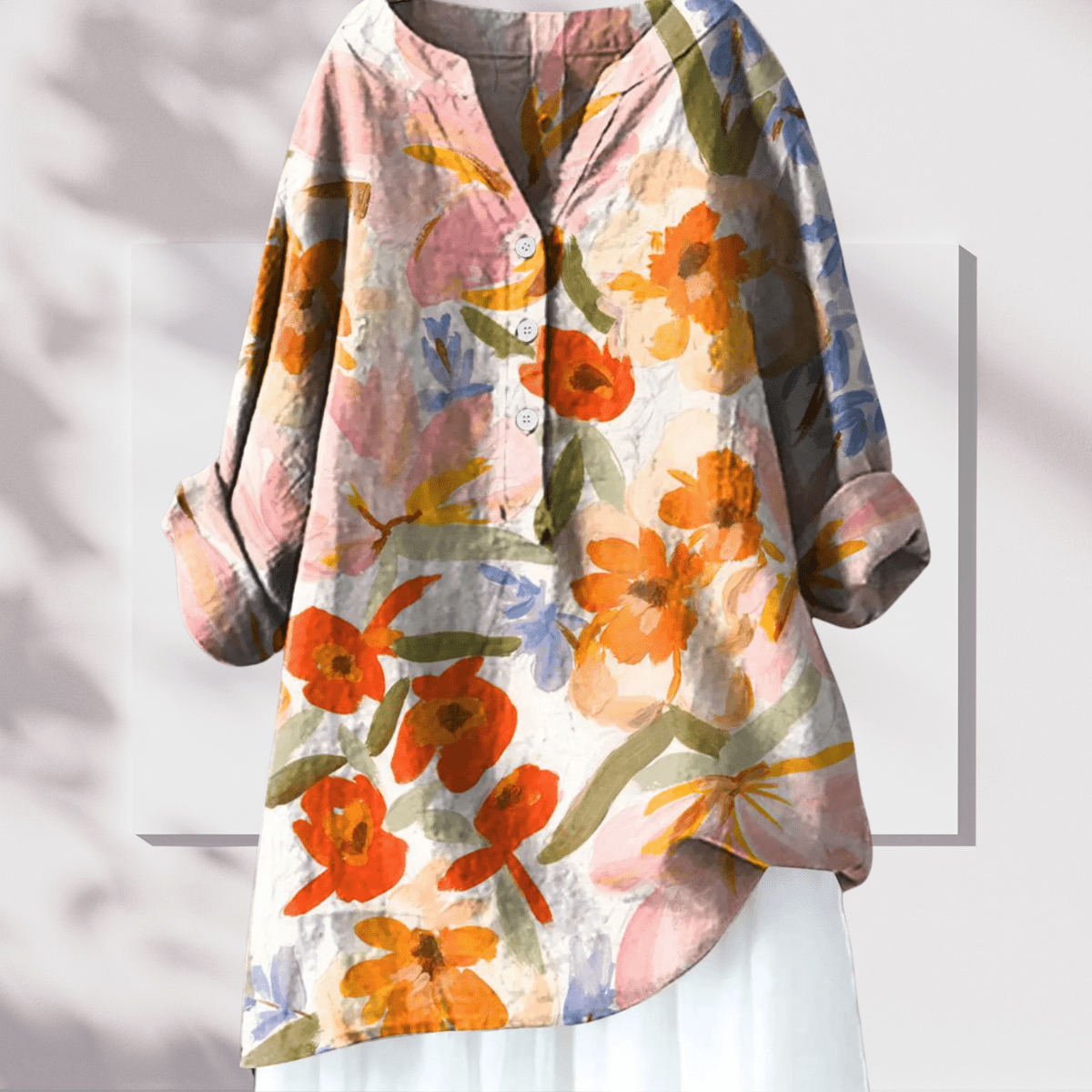 Chloé - Tunique Lin Élégante Imprimé Floral Femme