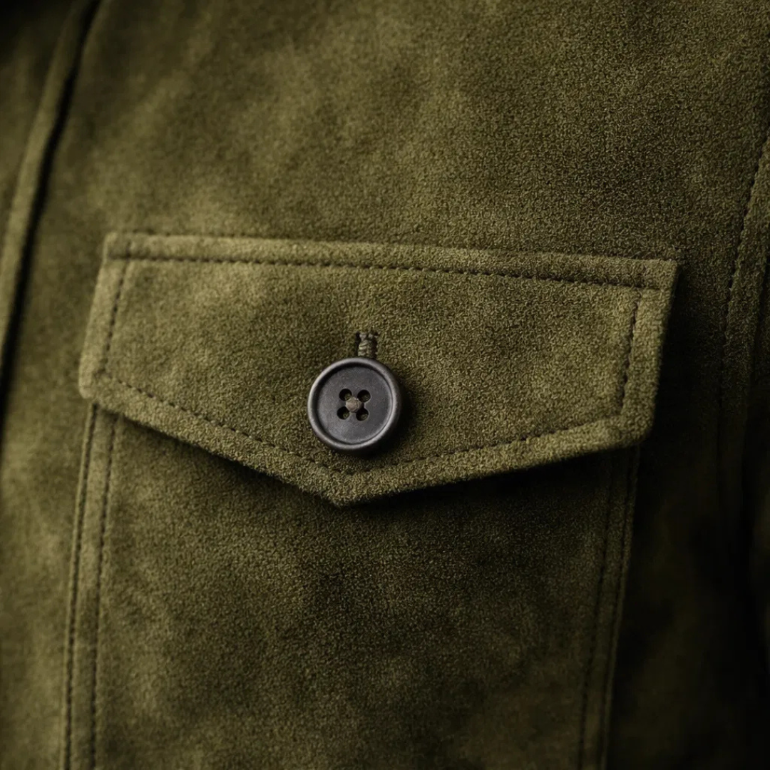 Sébastien - Veste Raffinée Daim Boutonnée