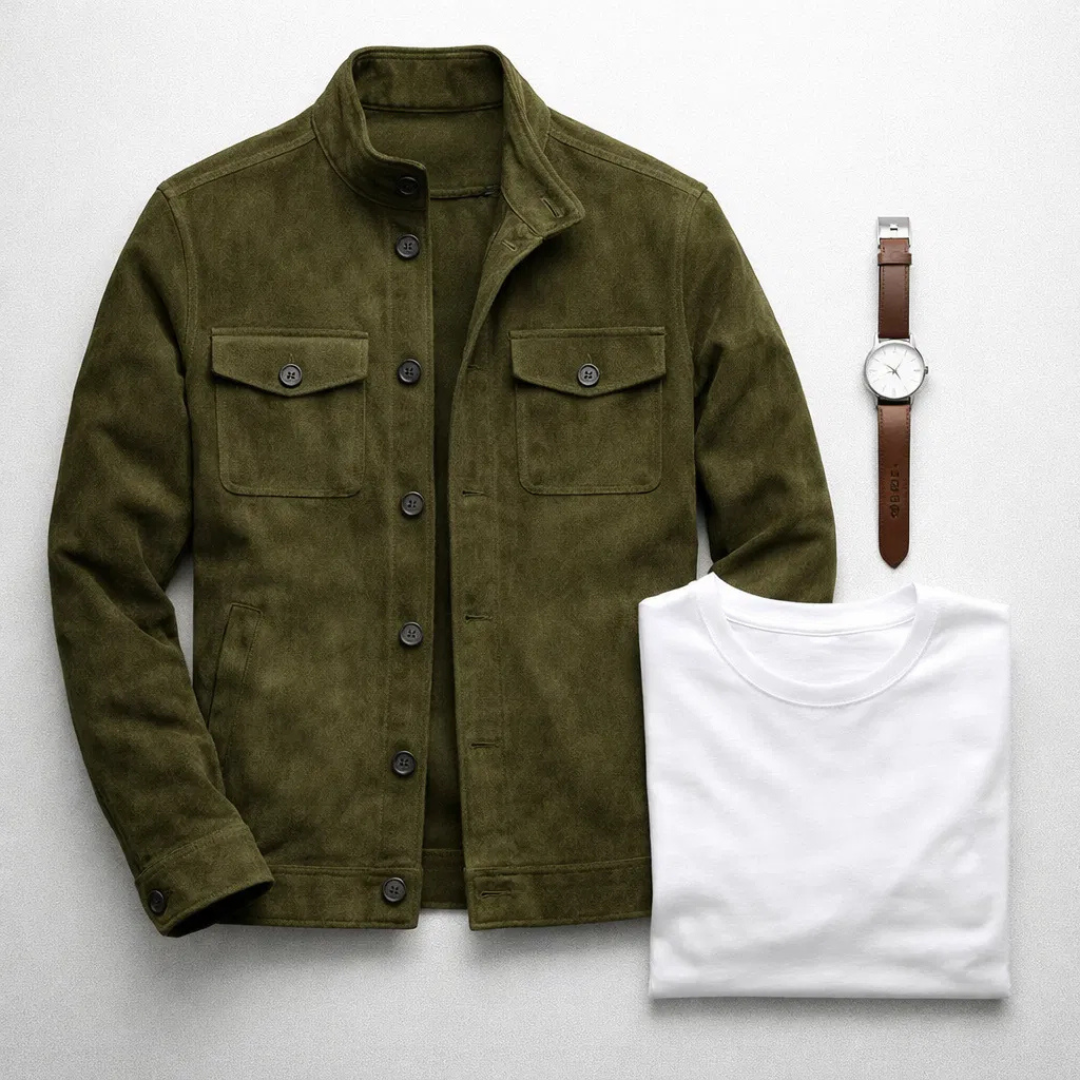 Sébastien - Veste Raffinée Daim Boutonnée