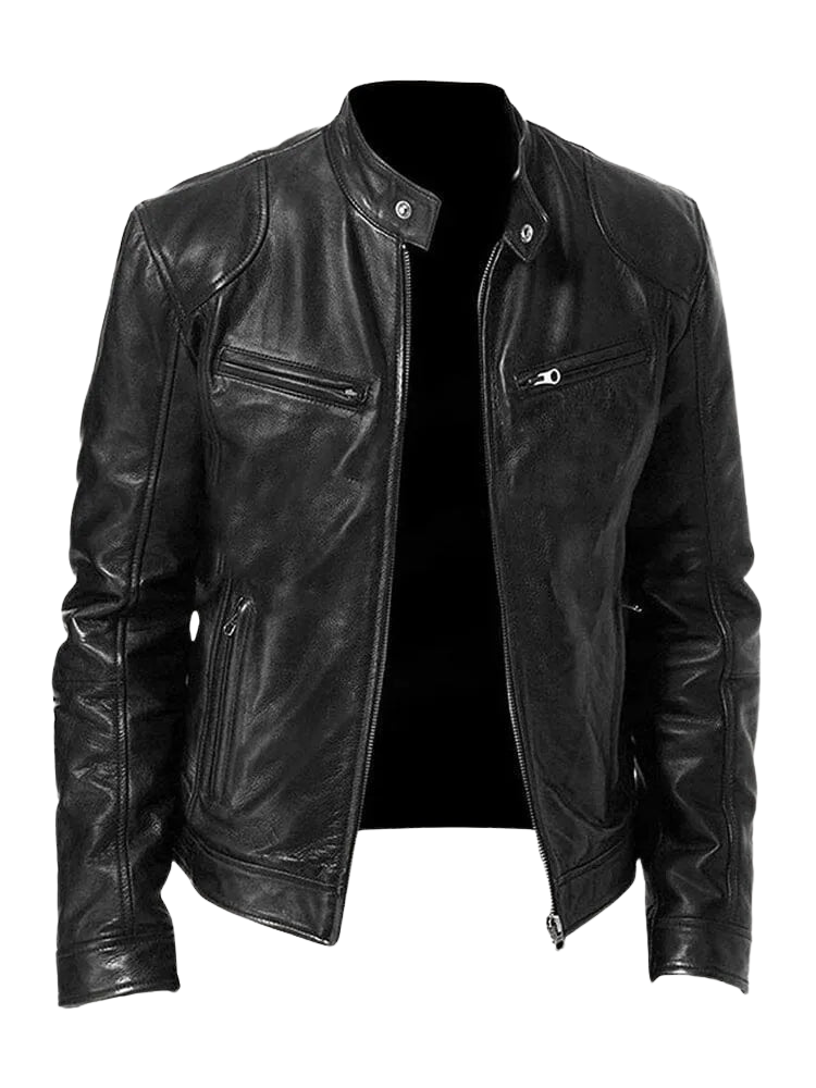 Julien - Veste Moderne Cuir Ajustée Zippée