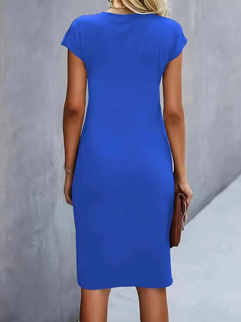 Robe Midi Femme Moulante Chic - Marine