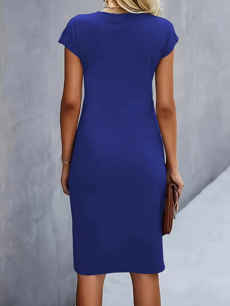 Robe Midi Femme Moulante Chic - Marine