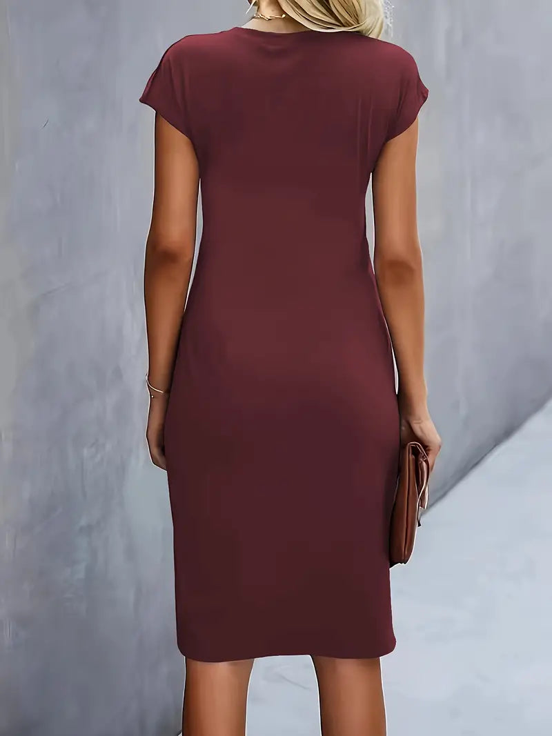 Robe Midi Femme Moulante Chic - Marine